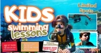 Joyful Kids Swimming Lesson Cartoonize Facebook Shared Image template