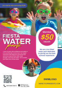 Joyful Kids Swimming Lessons A6 template