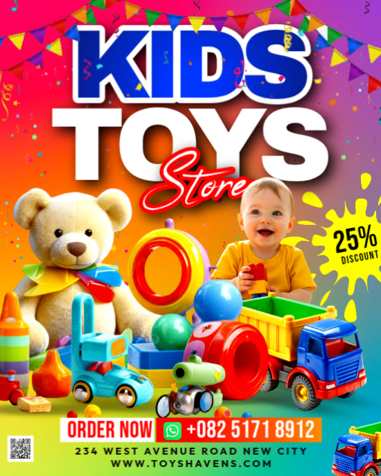 Joyful Kids Toy Store toys shop facebook ads Promotion flyer template ...