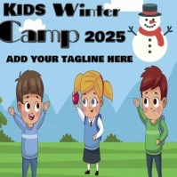 Joyful Kids Winter Camp Logo template