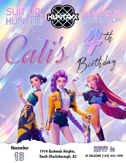 Joyful kpop demon hunters birthday invitation Template | PosterMyWall