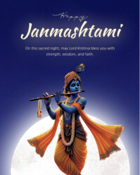 Joyful Krishna Janmashtami Online Greeting Card Instagram Portrait template
