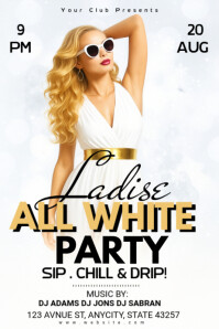 Joyful Ladies All White Party Poster template