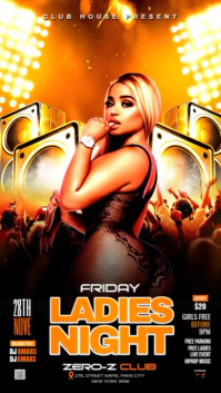 Joyful Ladies Night Club Party Instagram Story template