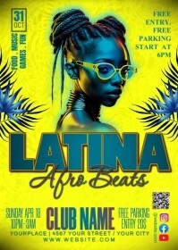 Joyful Latina Party A6 template