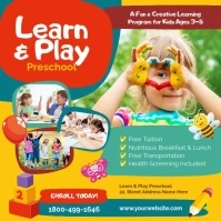 Joyful Learn & Play Preschool Social Media Template Square (1:1)