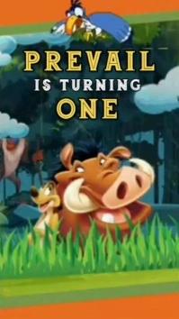 Joyful Lion King Them3 Birthday Invitation Digital Display (9:16) template