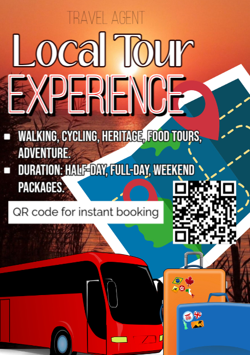 Red Local Tour Experience A1 Template | PosterMyWall