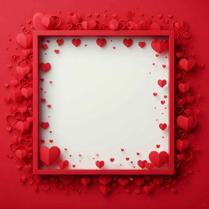 Joyful Love And Romantic Love Quote Frame With Red Hearts And Rose ...