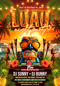 Joyful Luau Night Party A4 template