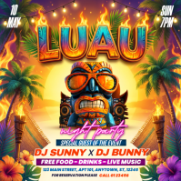 Joyful Luau Night Party Instagram Post template