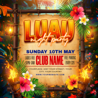 Joyful Luau Night Party Instagram Post template