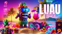 Joyful Luau Party Digital Display Video Digitale Vertoning (16:9) template