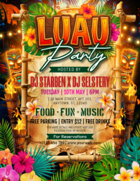 Joyful Luau Party Flyer template