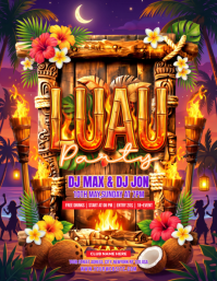 Joyful Luau Party Flyer Рекламная листовка (US Letter) template