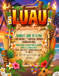 Joyful Luau Party Flyer template