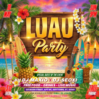 Joyful Luau Party Instagram Post template