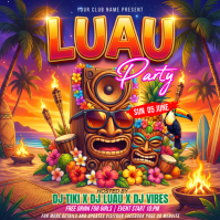 Joyful Luau Party Instagram Post template