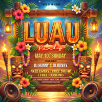 Joyful Luau Party Instagram Post template
