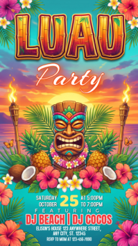 Joyful Luau Party Instagram Story template