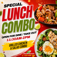White Lunch Combo Promotion Message Instagram Template