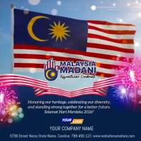 Purple Malaysia Independence Day Celebration Vierkant Template