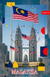 Joyful Malaysia Independence Day Tabloid Poniekoerant template