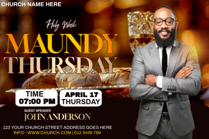 Joyful Maundy Thursday Service Poster Template | PosterMyWall