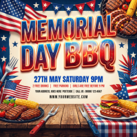 Joyful Memorial Day BBQ Instagram Post Instagram-Beitrag template