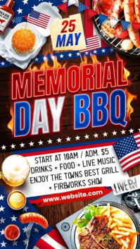 Joyful Memorial Day BBQ Instagram Story Video template