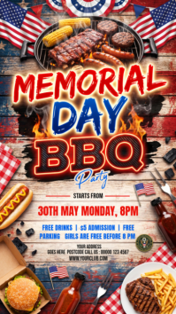 Joyful Memorial Day BBQ Party Instagram Story Indaba yaku-Instagram template