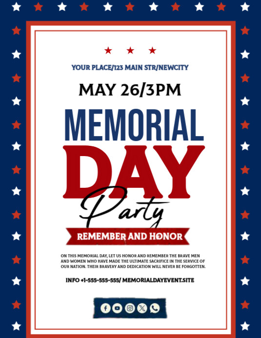 Joyful Memorial Day Event Flyer (us Letter) Template | PosterMyWall