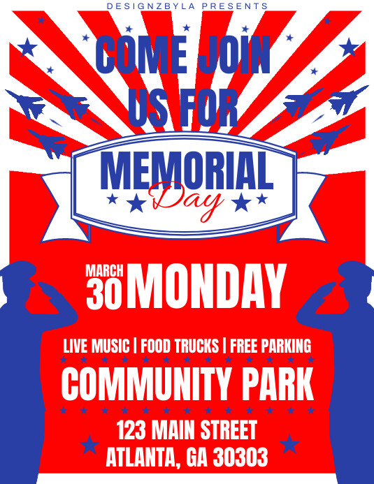 Joyful Memorial Day Event Poster Flyer (us Le Template | PosterMyWall