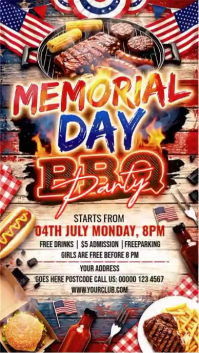 Memorial Day Party Instagram-Story Template