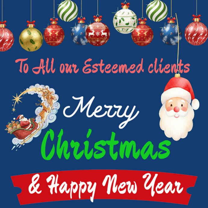 Joyful Merry Christmas And Happy New Year Greeting Card For Clients ...