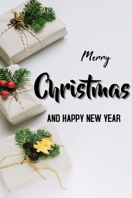 Copy of Joyful Merry Christmas And New Year Templates Online Greeting ...