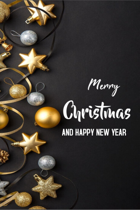 Copy of Joyful Merry Christmas And New Year Templates Online Greeting ...