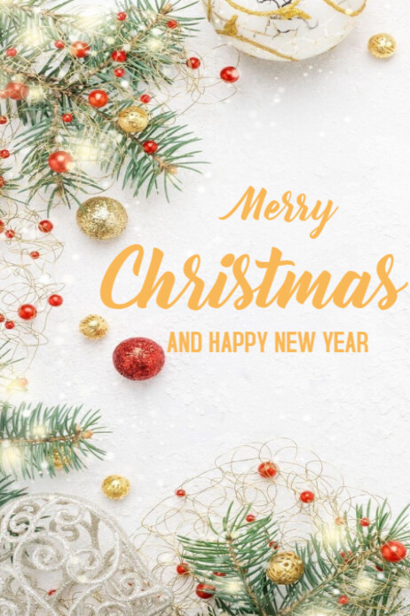 Copy of Joyful Merry Christmas And New Year Templates Online Greeting ...