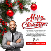 Joyful Merry Christmas Church Post Square (1:1) template