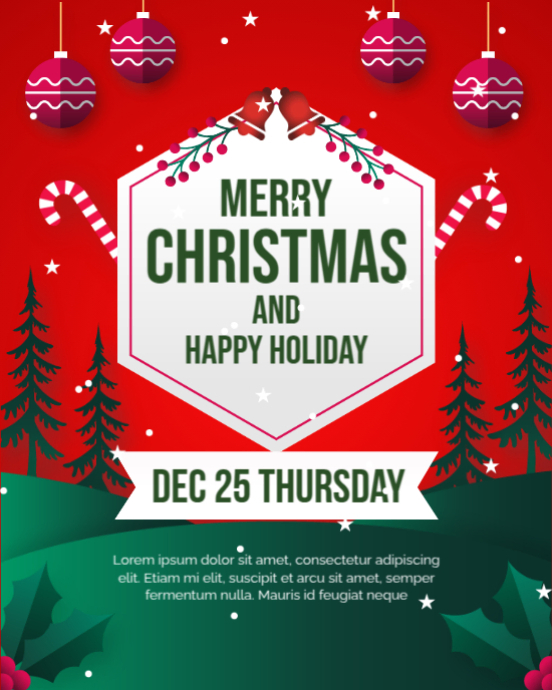 Joyful Merry Christmas Gradient Instagram Portrait Template | PosterMyWall