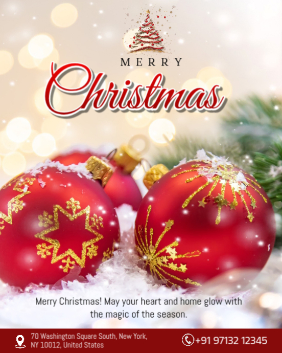 Joyful Merry Christmas Wishes Instagram Portrait Template | PosterMyWall