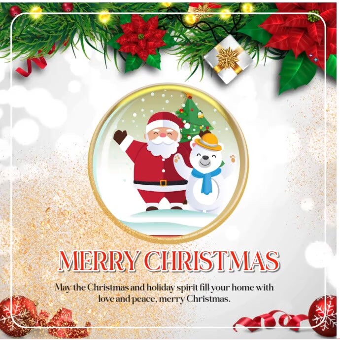 Joyful Merry Christmas Wishes Instagram Post template
