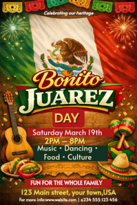 Joyful Mexican Heritage Celebration Poster Póster template