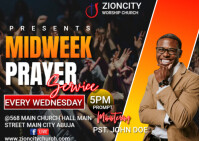 Joyful Midweek Prayer Service  Postcard template