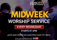 Joyful Midweek Worship Service  Postcard template