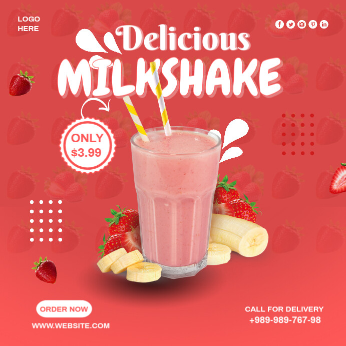 Joyful Milkshake Instagram Post Template | PosterMyWall