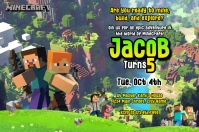 Joyful Mine Craft Birthday Template Banner