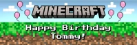 Joyful Minecraft Birthday Banner Banner 2' × 6' template