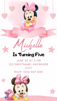 Joyful Minnie Mouse Birthday Digital Display template