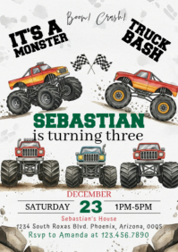 Joyful Monster Truck Birthday A2 template